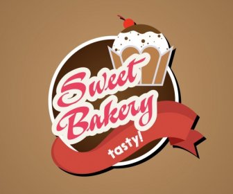 Bäckerei Logo Design 3d Band Kuchen Text-decoration