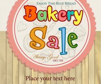 Bakery Sale Banner Circle Stamp Wooden Wall Decor