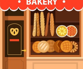Fassadengestaltung Der Bäckerei Mit Brotdisplay