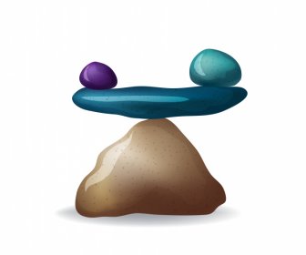 balancing pebbles stack icon classical shiny design