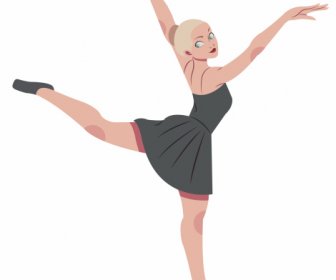 Iconos Bailarines De Ballet Dinámico Boceto De Dibujos Animados Personajes  Boceto-icono De Vector-vector Libre Descarga Gratuita