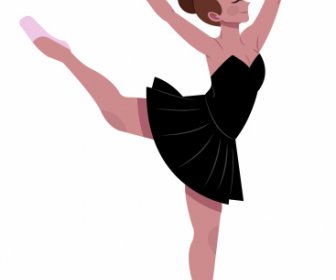Ballet Intérprete Icono Bonita Chica Dibujo Diseño Dinámico
