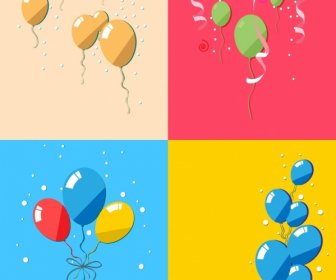 Balloon Background Collection Colorful Ornament Style