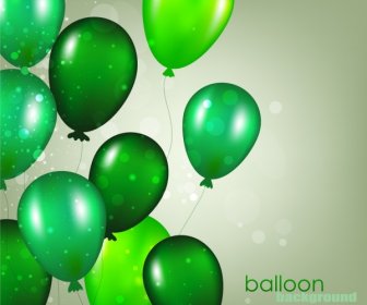 Balloon Background Shiny Green Decoration