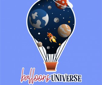 Wystrój Elementów Wszechświata Tła Balonu