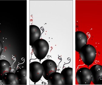 Balloons Background Sets Black Design Classical Curves Decoration