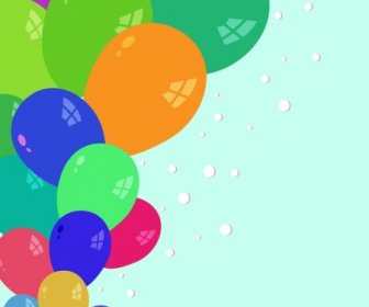Balloons Background Various Colorful Rounded Shape