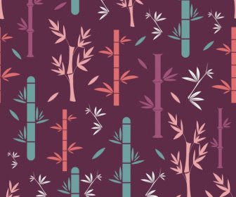 Bambus Hintergrund Mehrfarbiges Flaches Wiederholendes Design
