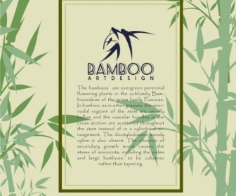 Bamboo Modello Icona Verde Sfondo Decorazione