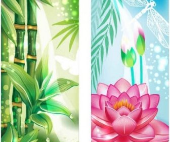 Bambu çiçekleri Afiş Vektörel çizimler Ile