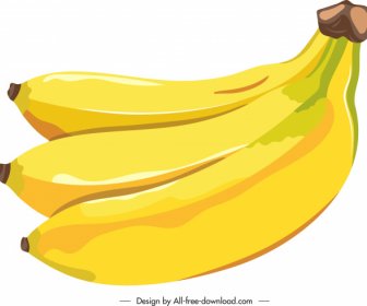 Icona Banana Giallo Brillante Schizzo Classico