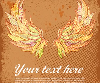 Banner Design With Abstract Wings Illustration