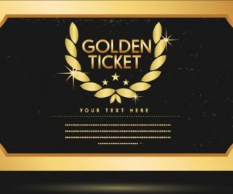 Banner Template Elegant Golden Style Laurel Icon