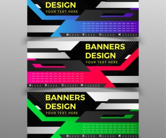 Template Banner Abstrak Desain Teknologi Modern