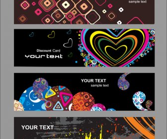 Banners Collection Heart Abstract Grunge Easter