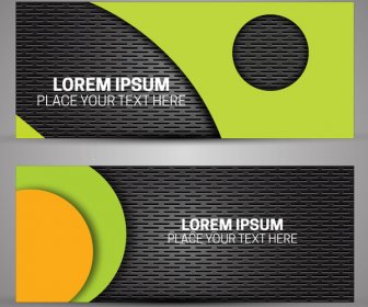 Banners Design With Contrasted Colored Plastic Background
