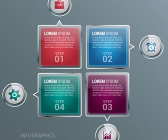 Banners Infographics Template Shiny Speech Baubles Decoration