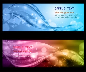Banners Set With Dazzling Bokeh Background