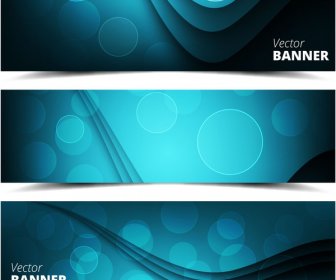Banners Sets Design On Contrasted Bokeh Background