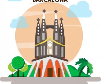 Barcalona Promotion Banner Famous Scenery Design