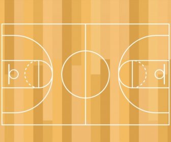Basketball-Boden-Dekor-flache Layout-Skizze