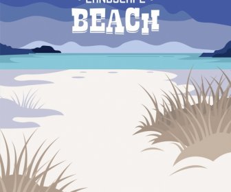 Beach Landscape Background Colored Classical Design