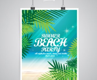 沙灘派對夏日海報