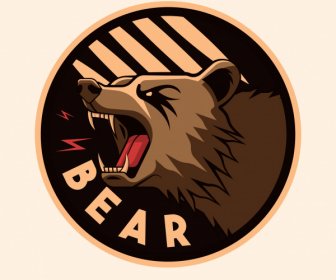 Beruang Label Sengit Emosi Klasik Desain Template