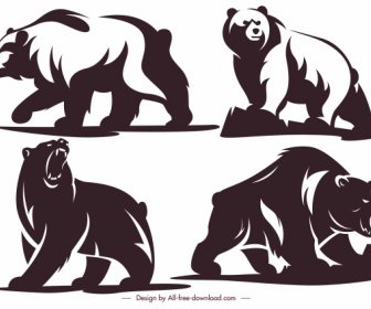 Gấu Biểu Tượng Chuyển động Phác Thảo Trang Trí Bóng