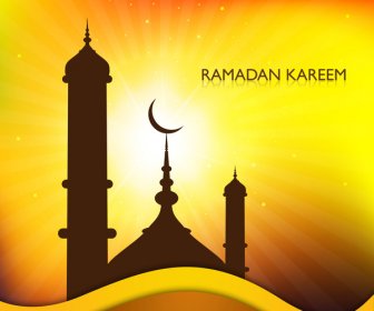 Bela árabe Islâmica Ramadan Kareem Colorido Vector