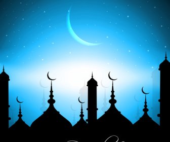 美麗的阿拉伯伊斯蘭齋月的彩色向量
