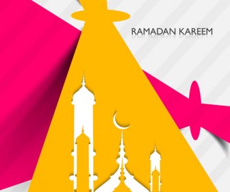 Belle Arabe Islamique Ramadan Kareem Coloré Vector