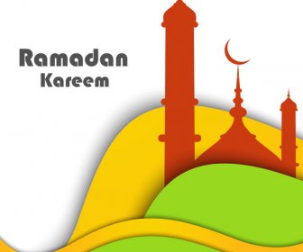 Schöne Arabische Islamische Ramadan Kareem Bunten Vektor
