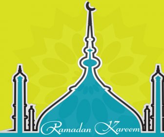 Hermosa árabe Islámico Ramadán Kareem Colorido Vector