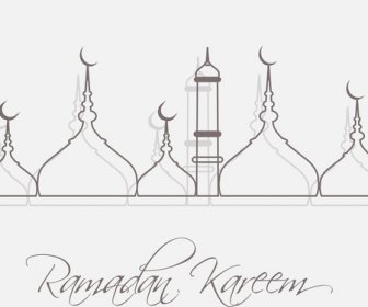 美しいアラビア語のイスラム教のラマダン カリーム ベクトル