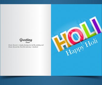 Beautiful Background Of Indian Festival Holi Greeting Card With Colorful Text Splash Vector