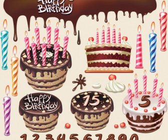 Schönen Geburtstag Kuchen Design-Elemente