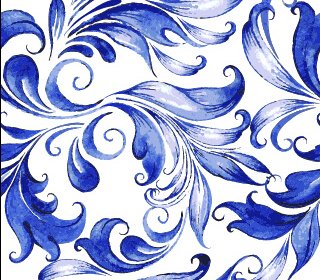 Schöne Blaue Florale Vektor Nahtlose Muster