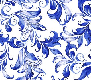 Beautiful Blue Floral Vector Seamless Pattern