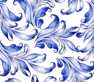 Beautiful Blue Floral Vector Seamless Pattern
