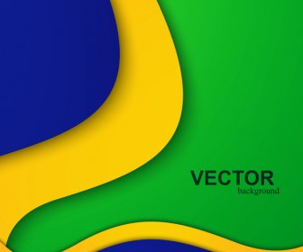 아름 다운 브라질 색상 개념 카드 화려한 배경 벡터