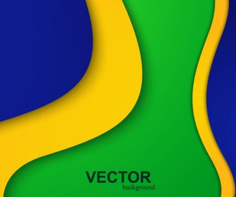 아름 다운 브라질 색상 개념 카드 화려한 배경 벡터