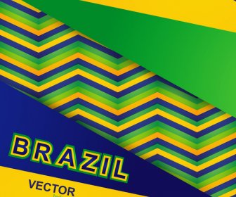 Beautiful Brazil Colors Concept Card Colorful Pattern Texture Vector Illustration