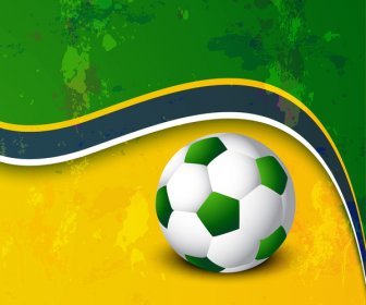Belle Brésil Couleurs Concept Vague Colorée Soccer Ball Fond Illustration