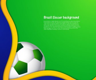Beautiful Brazil Colors Concept Wave Colorful Soccer Ball Background Illustration