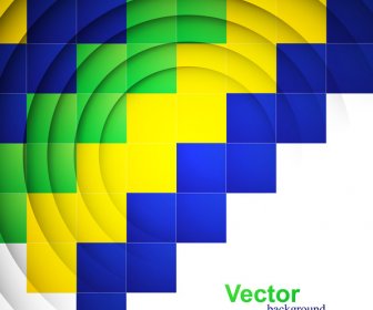 美しいブラジル国旗概念カラフルな幾何学的なテクスチャ背景イラスト
