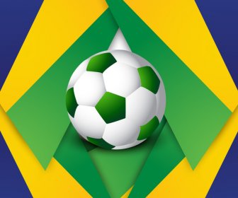 Indah Brasil Bendera Konsep Grunge Kartu Sepak Bola Warna-warni Latar Belakang Vektor
