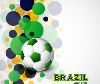 Belle Brésil Drapeau Concept Grunge Carte Soccer Coloré Fond Vecteur