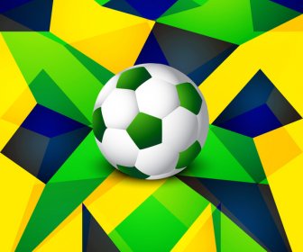 Belle Brésil Drapeau Concept Grunge Carte Soccer Coloré Fond Vecteur