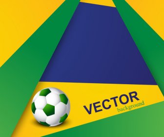 Schöne Brasilien Flagge Konzept Grunge Karte Bunte Fussball Hintergrund Vektor